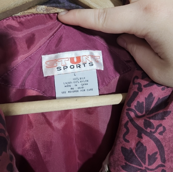 Vintage Stunt Sports Silk Floral Print Light Jacket - Picture 5 of 6